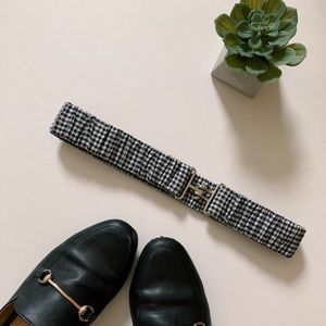Gingham black and white Belt